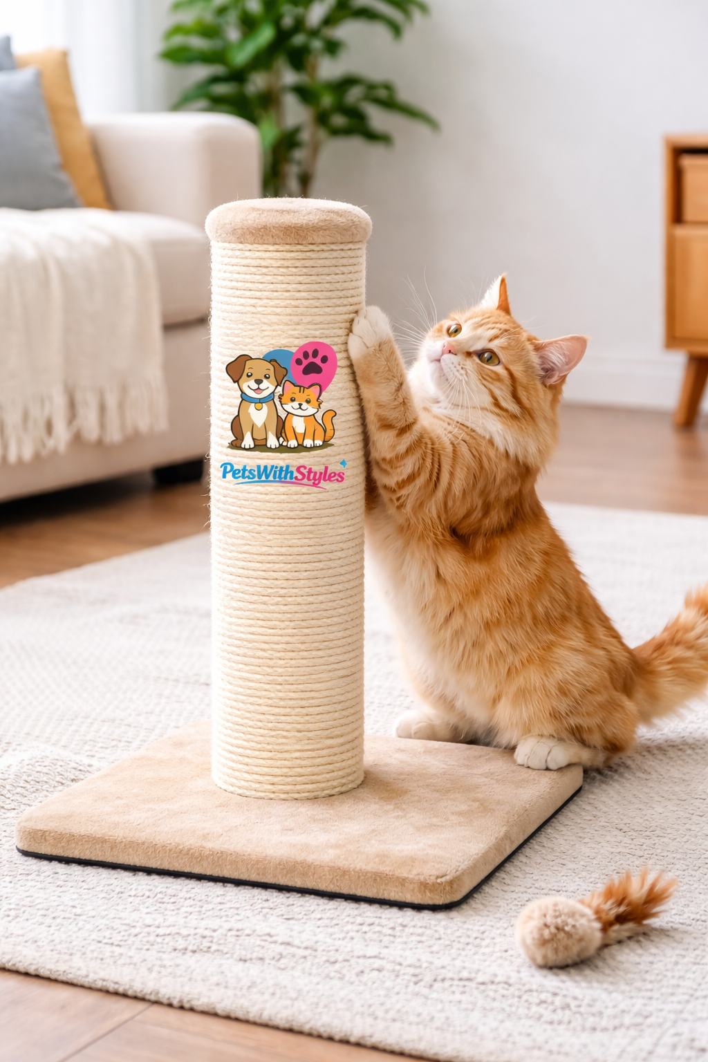 Cat Scratching Post with Sisal Rope Durable Cat Scratcher Toy | PetsWithStyles - Image 5