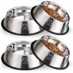 Stainless Steel Dog & Cat Feeding Bowl – Non-Slip Rubber Base Pet Food and Water Bowl