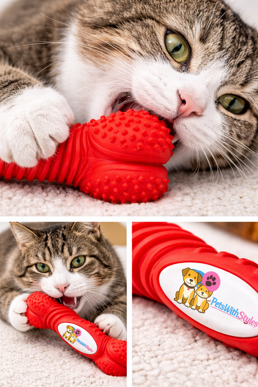 ChewTitan Indestructible Dog Chew Toy Heavy Duty Rubber 7 Inch Red | PetsWithStyles - Image 5