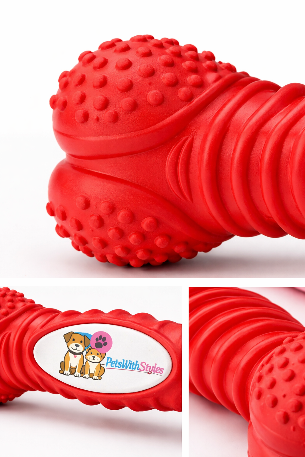 ChewTitan Indestructible Dog Chew Toy Heavy Duty Rubber 7 Inch Red | PetsWithStyles - Image 4