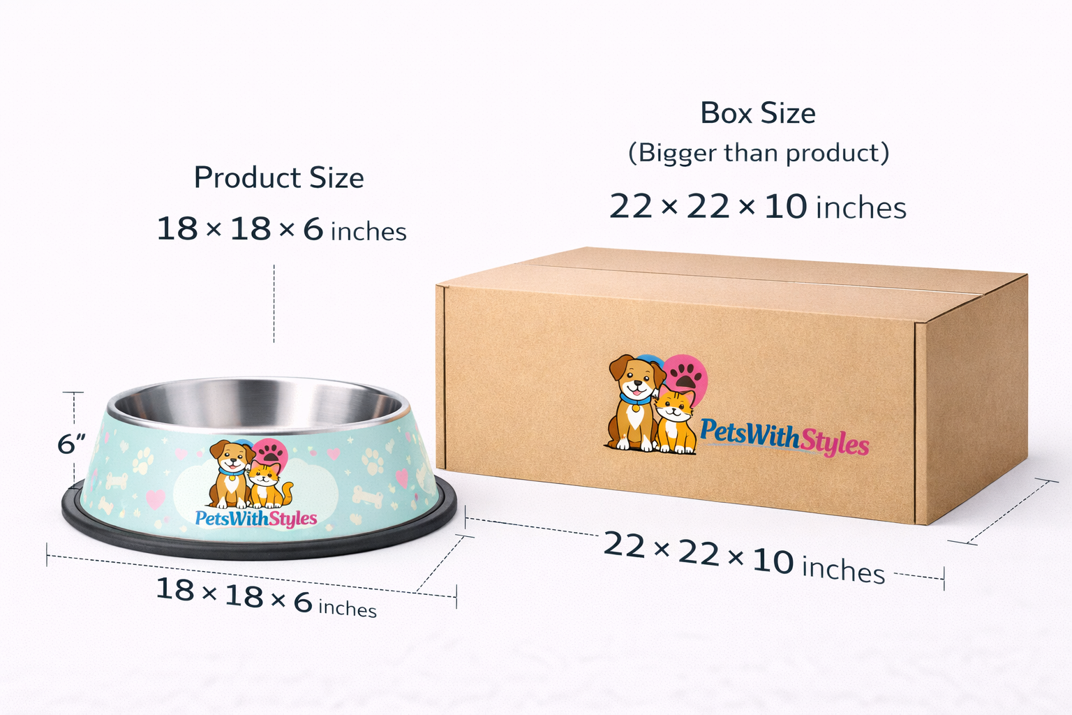 Stainless Steel Dog Bowl Non-Slip 32oz Silver | PetsWithStyles - Image 5