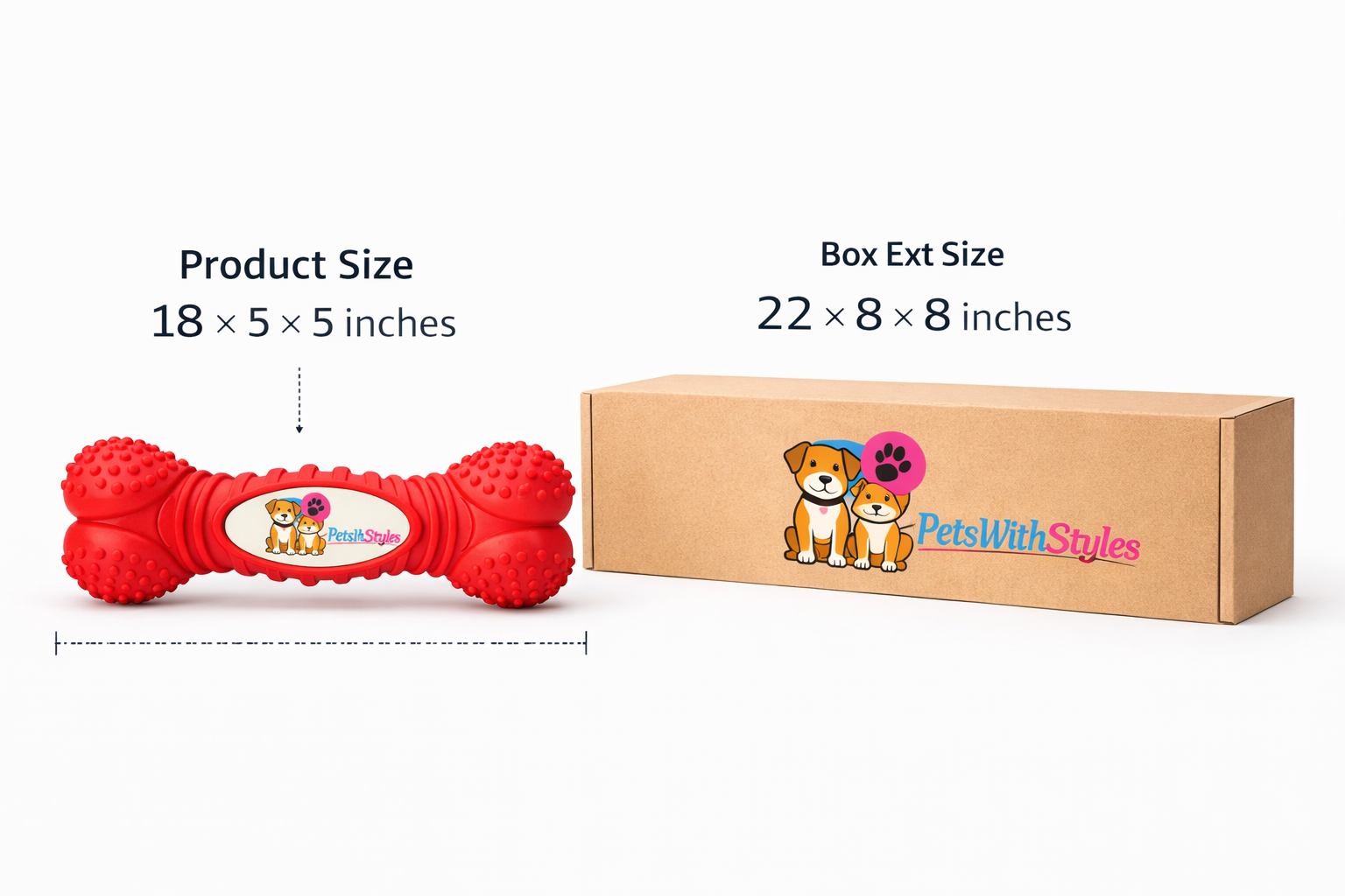 ChewTitan Indestructible Dog Chew Toy Heavy Duty Rubber 7 Inch Red | PetsWithStyles - Image 2