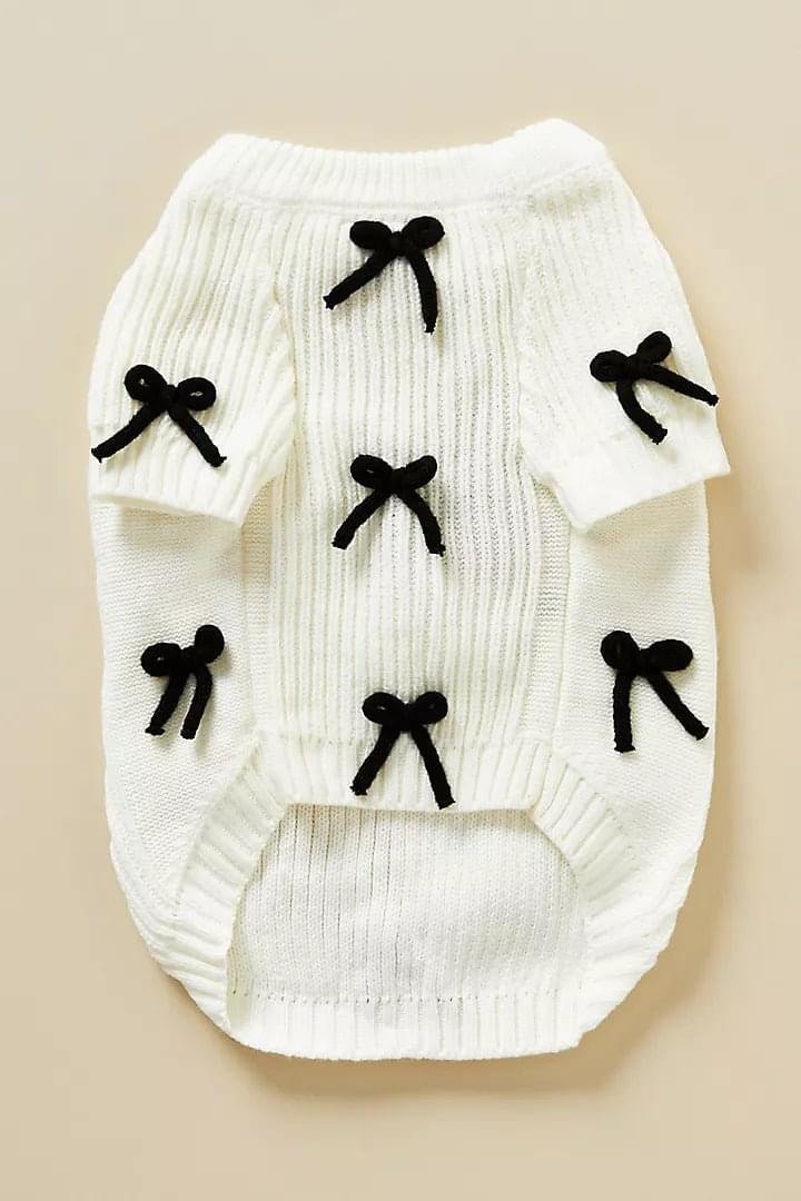 Premium Black 3D Bow Design Winter Sweater for Pets - Image 3